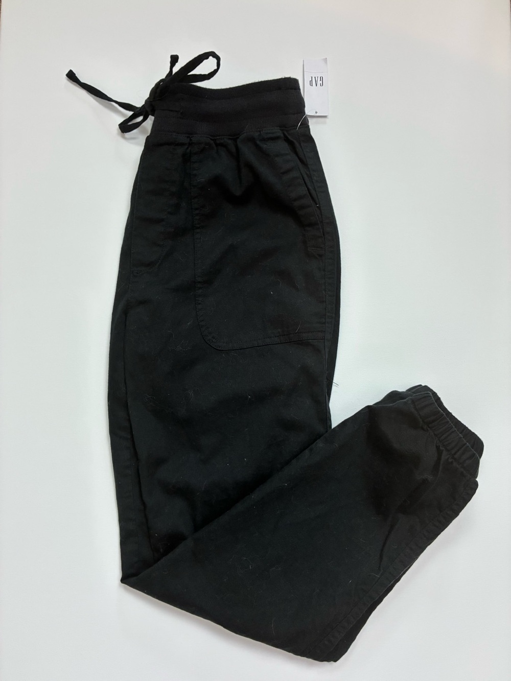 GAP NWT Black Lineny Drawstring Jogger Pants, great pockets runs big